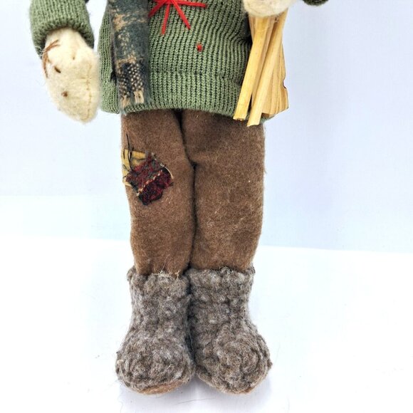 Handcrafted Male Skier-Quality Materials-Wooden Skis-14 Inches-European Made - Picture 3 of 10